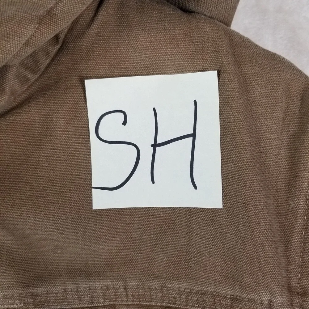 Carhartt Hooded Vest Mens‎ Large Brown Sherpa Lined Duck Canvas 100114 903